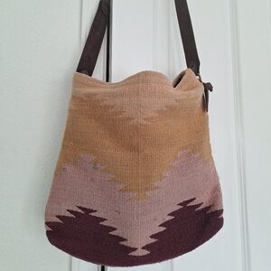 MZ  100% Wool and Leather‎ Shoulder Bag Crossbody